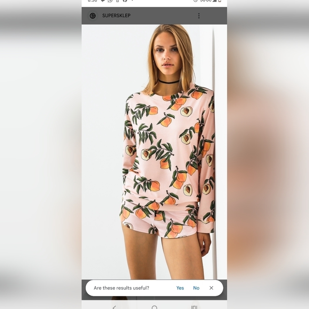 YEAH BUNY Peach Print Sweatshirt Size S
